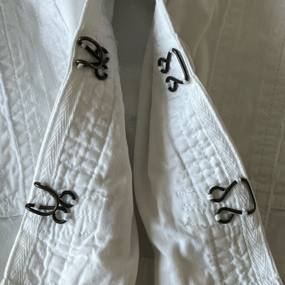 Garnet Hill 100% Cotton White Military Style Jacket size 4 Contemporary - Picture 9 of 13
